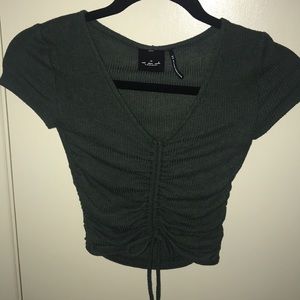green crop top